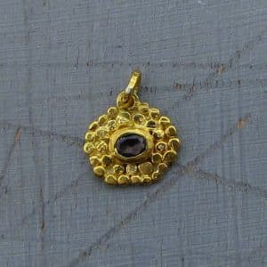 Blue Spinel 24 Karat Pendant