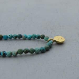 Turquoise 22k gold beads necklace