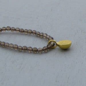 Handmade 22k gold and Smoky Topaz necklace