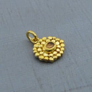 Pink Sapphire 24 karat pendant