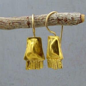 24 karat gold dangle ethnic earrings