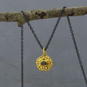 Blue Spinel 24 Karat Pendant