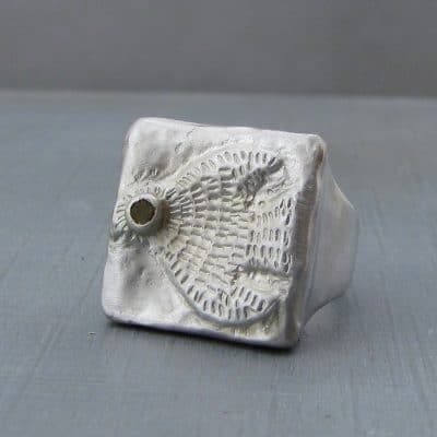 Handmade silver and Citrine bird ring