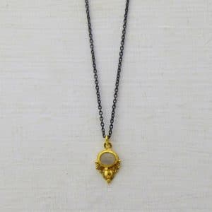 Ceylon Moonstone & 24k gold pendant