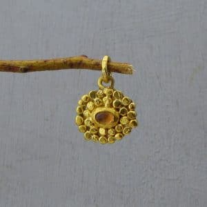 Pink Sapphire 24 karat pendant