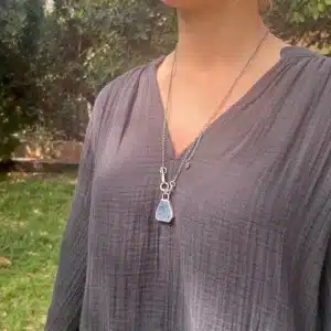 Lapis Lazuli Intaglio rustic silver necklace