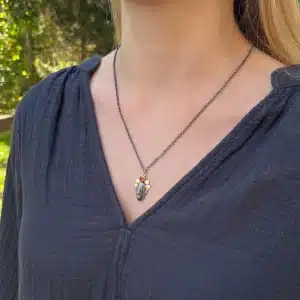 22 karat gold and silver Zircon face necklace