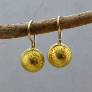 Dangle dome 22 karat gold earrings