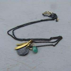 Handcrafted 22k gold & silver multi-charm necklace