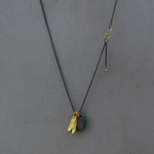 Handcrafted 22k gold & silver multi-charm necklace