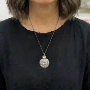 Handcrafted silver necklace with Citrine