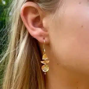 22k solid gold handmade dangle earrings