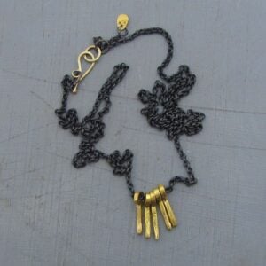 Artisan handmade 22k gold and silver necklace
