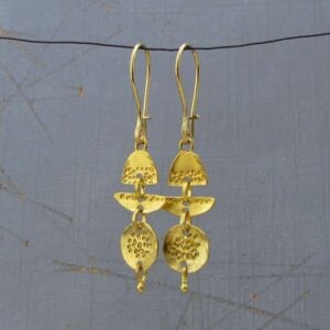 22k solid gold handmade dangle earrings