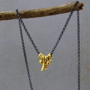 One of a Kind handmade 22k gold and silver pendants necklace