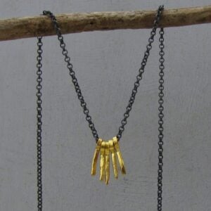 Artisan handmade 22k gold and silver necklace