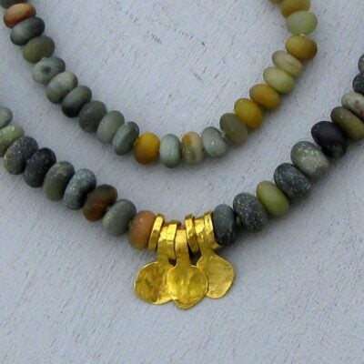 Chrysoberyl cats eye 24k gold necklace