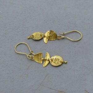 22k solid gold handmade dangle earrings