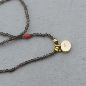 Smoky Topaz handmade 24k gold necklace