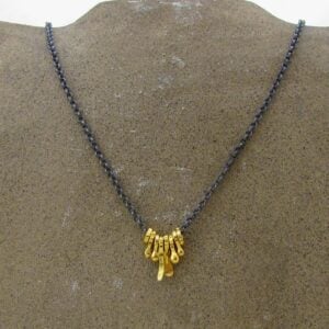 One of a Kind handmade 22k gold and silver pendants necklace