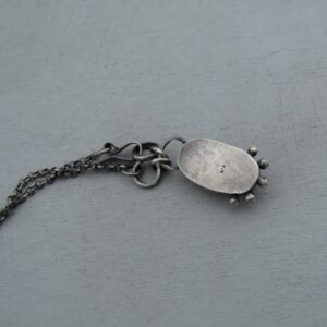 Decorated red Agate Intaglio chunky silver necklace