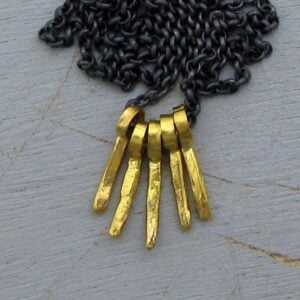 Artisan handmade 22k gold and silver necklace