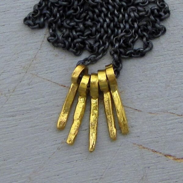 Artisan handmade 22k gold and silver necklace