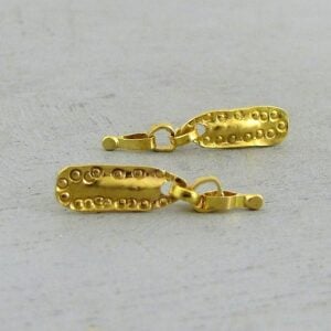 Articulated solid 22k gold link stud earrings