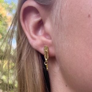 Articulated solid 22k gold link stud earrings