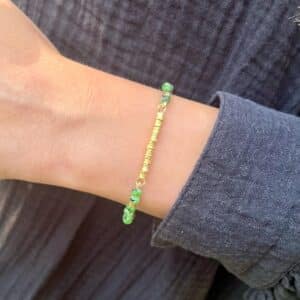 Ruby Zoisite & solid 22k gold beads bracelet