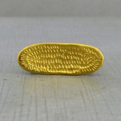 Oval signet 24k gold and silver ring