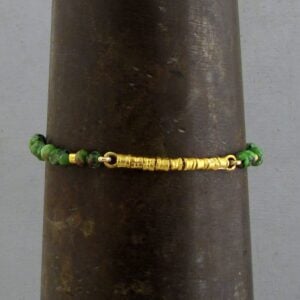 Ruby Zoisite & solid 22k gold beads bracelet