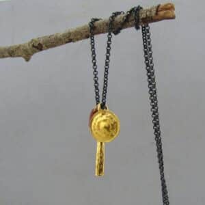 Raw Ruby & 22k gold ancient style pendants necklace